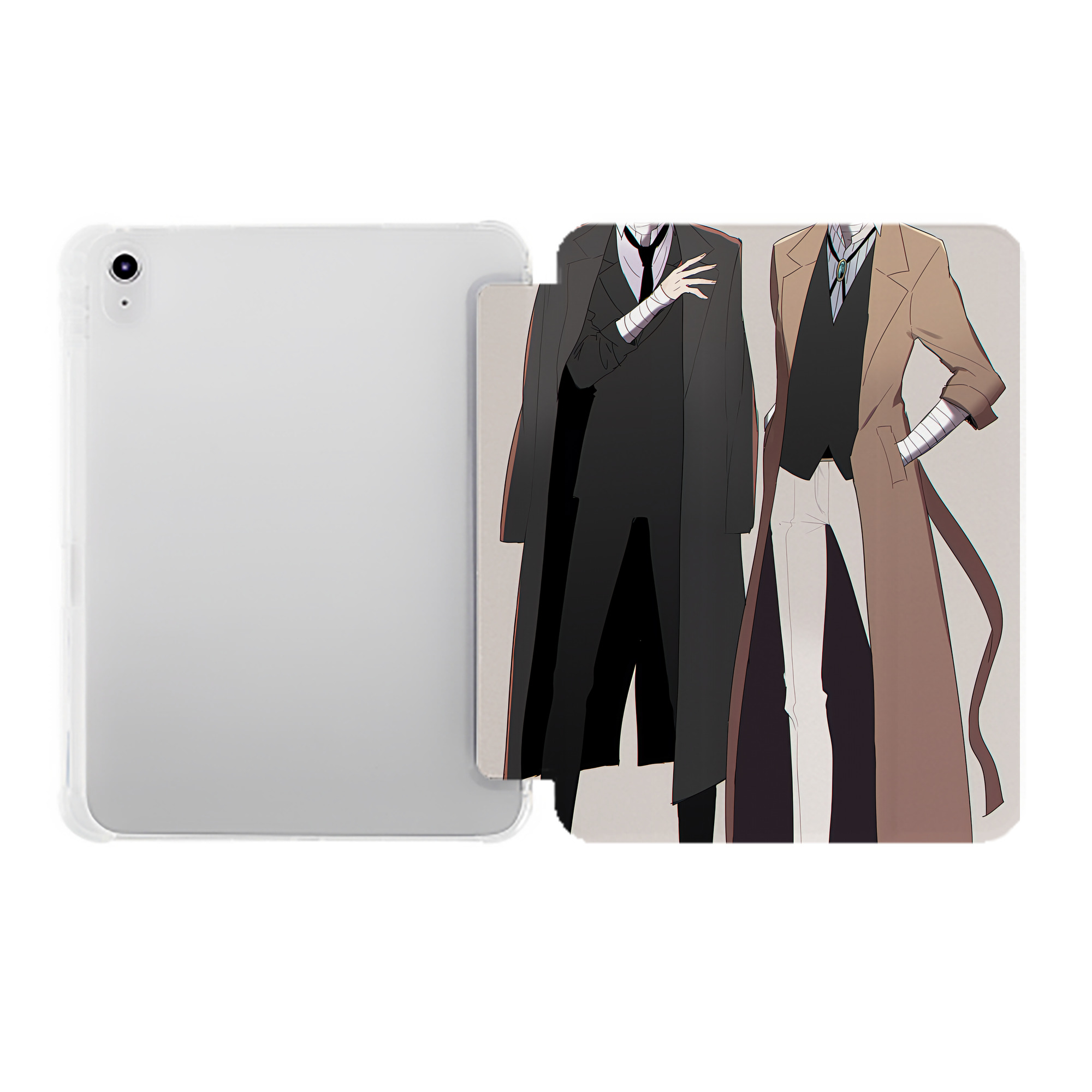 （画像用） 文豪ストレイドッグス Bungo Stray Dogs IPad ケース ペン収納付き 三つ折りスタンド PUレザー×シリコン 対応機種9.5/10.5/10.9インチ